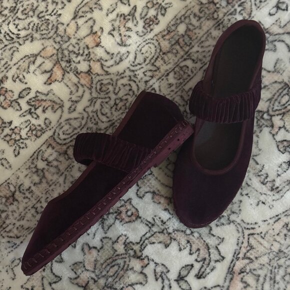 Flabelus Mafalda Aubergine Flats - Picture 3 of 7